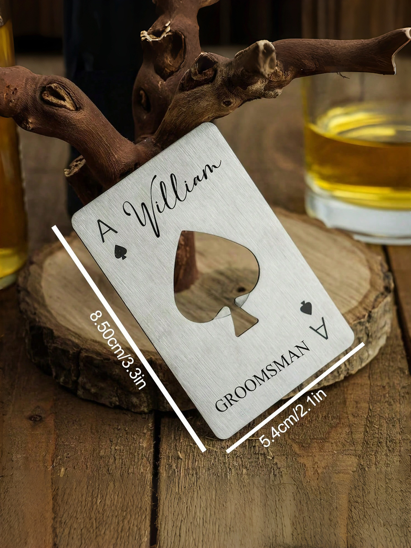 Custom Spade A Stainless Bottle Opener